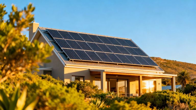 South African home with rent-to-own solar panels.