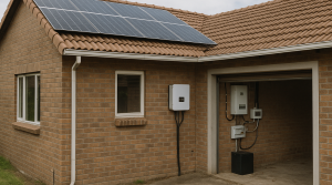 A real-world photograph of a scene related to rooftop solar power.