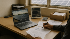 A real-world photograph of a scene related to solar tax incentive business.