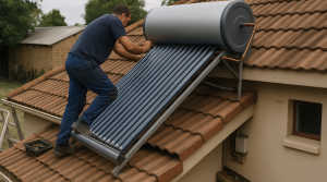 A real-world photograph of a scene related to solar geyser installers near me.