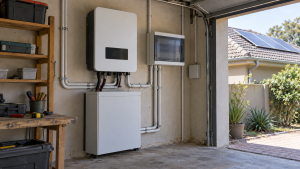 A real-world photograph of a scene related to solar panel inverter.