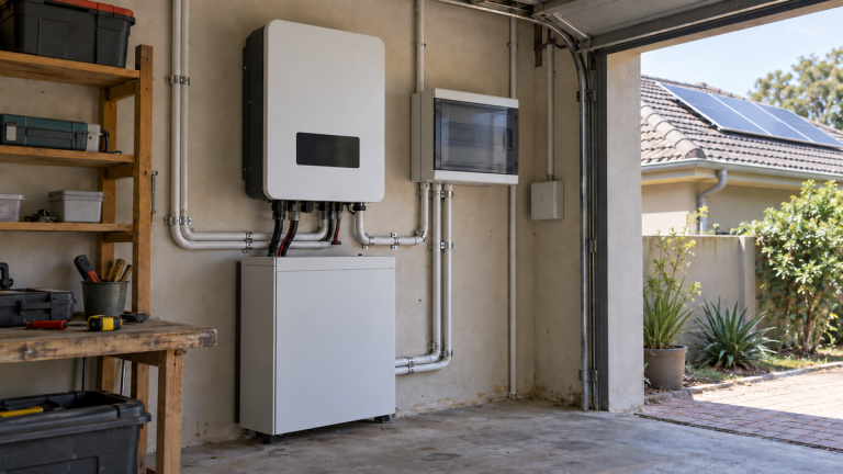 A real-world photograph of a scene related to solar panel inverter.